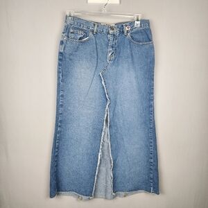 Vintage Fragile Jean Skirt Long Split Front Junior Sz 11